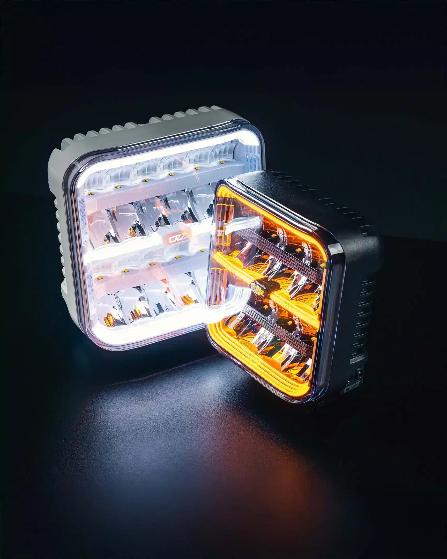 Phares longue portée LED OZZ SQR ronds en différentes tailles