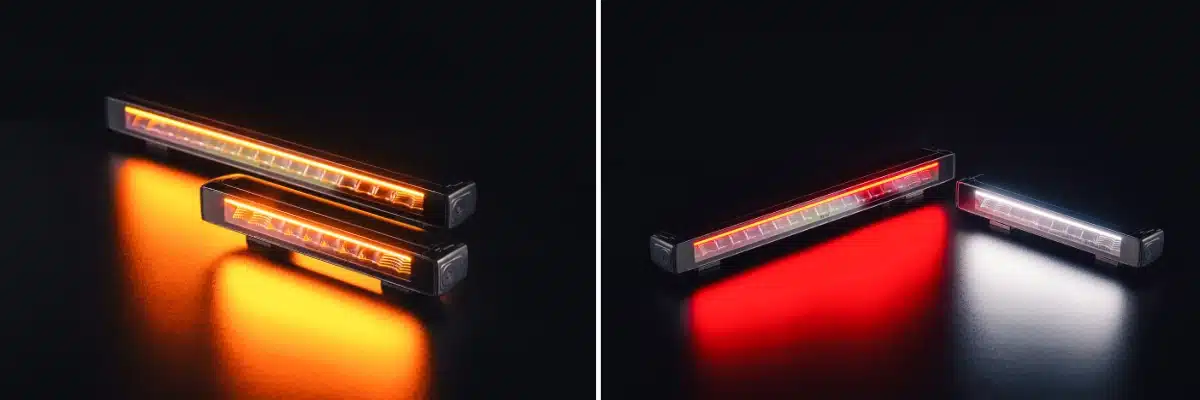 Phare de travail LED bas profil sur un véhicule